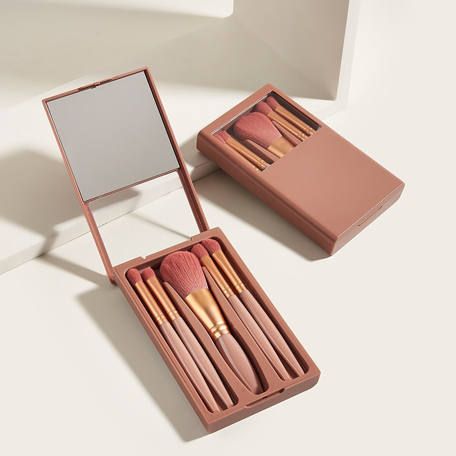 BrushZen™ Travel & Daily 5-Brush Set with Mirror